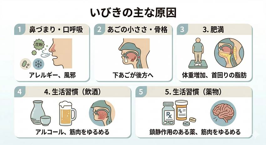 いびきの主な原因