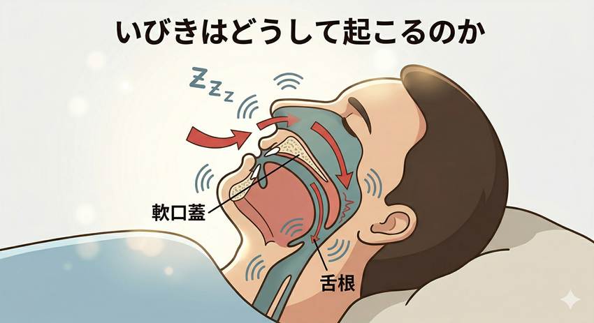 いびきが生じるメカニズム