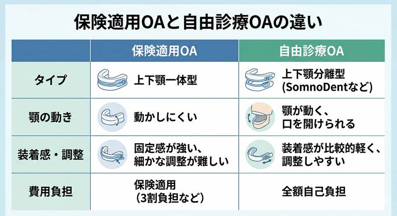 マウスピースの保険診療と自由診療の違い